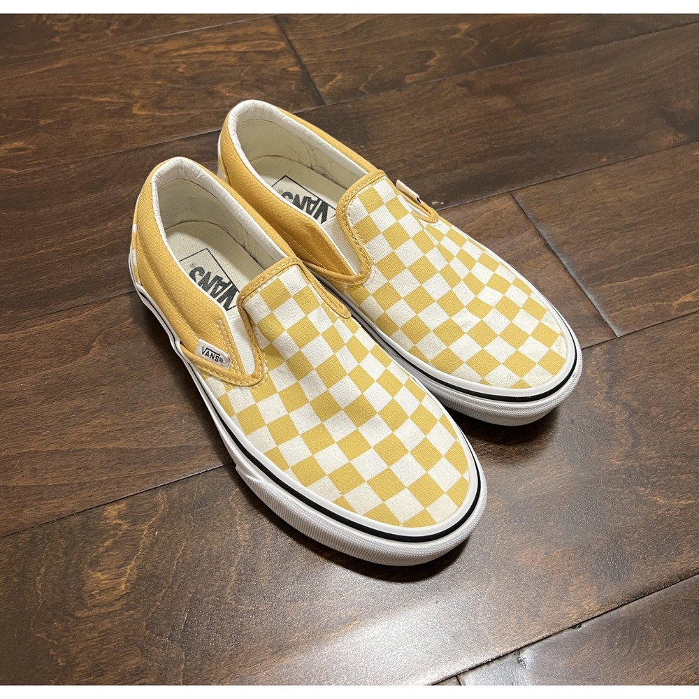 West Coast Skatercore VANS Checkerboard Slip-on Shoes Yellow/White Unisex